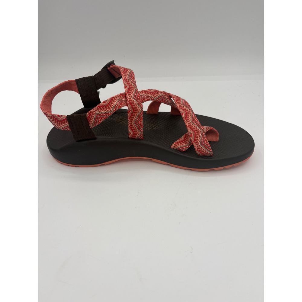 Chaco Z Cloud 2 Womens Sandals Size 11 Red Orange Chevron‎ Strappy Toe Loop - Picture 3 of 10